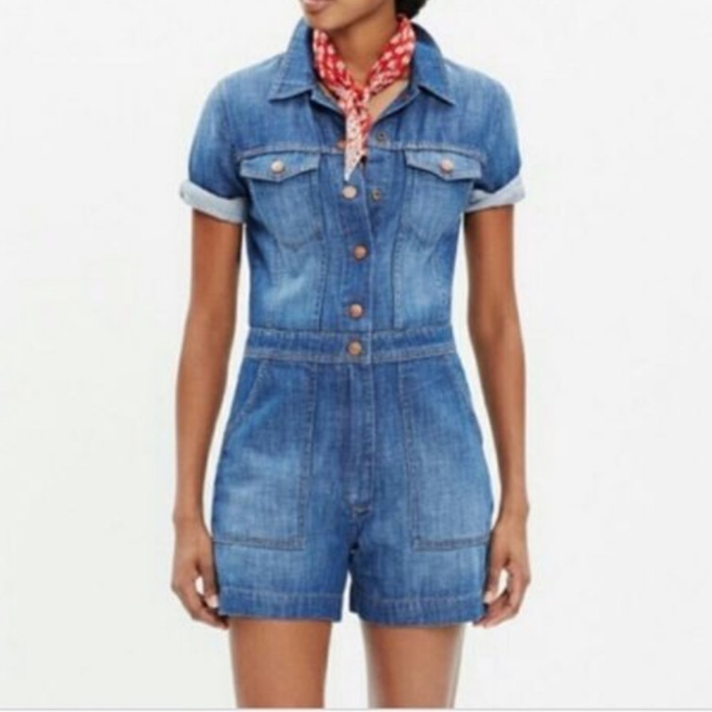 Madewell Blue Denim Jumpsuit